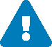 Description: A blue triangle with a exclamation mark Description automatically generated