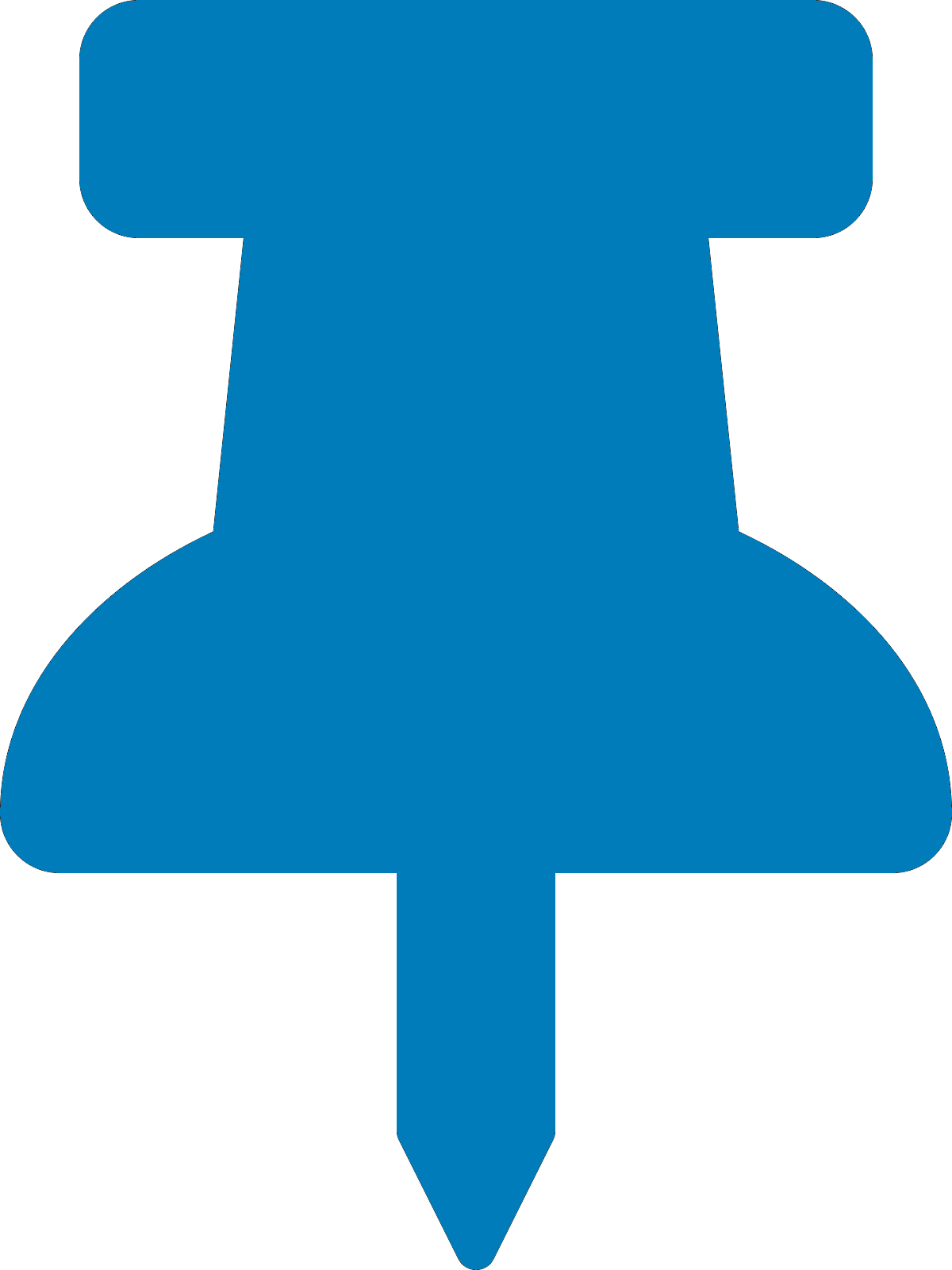 Description: A blue pin with a black background Description automatically generated