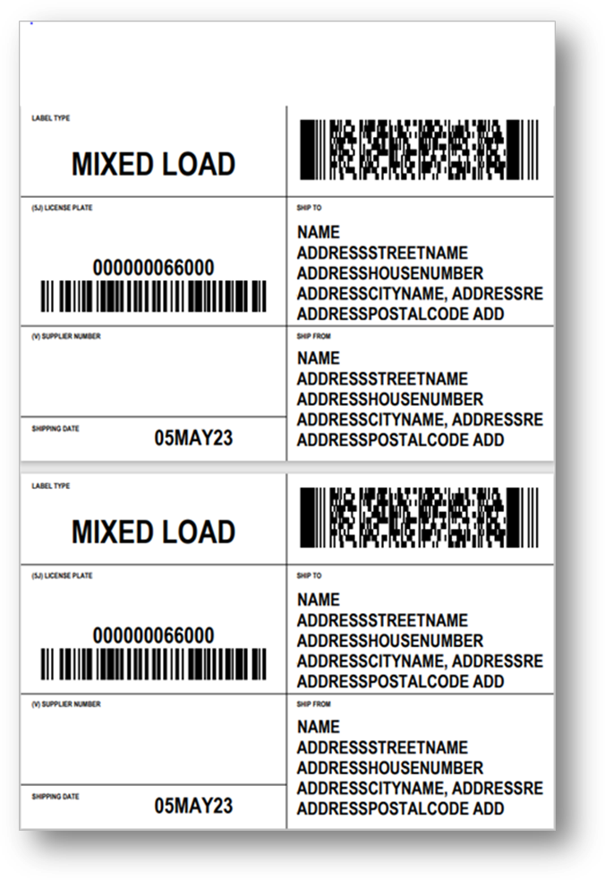 Description: A close-up of a label Description automatically generated